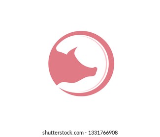 Pig head logo animal vector