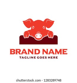 pig head logo design