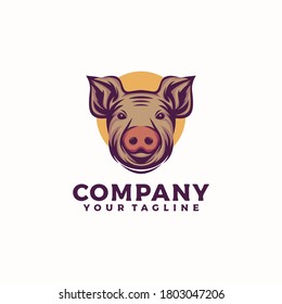 Diseños vectoriales del logotipo de la cabeza de cerdo