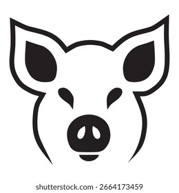 Schweinekopf-Logo-Element, Vektordesign