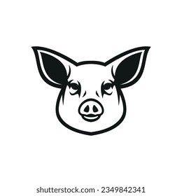 pig head logo icon vector illustration