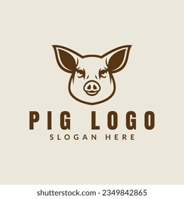 ilustración vectorial de icono de cabeza de cerdo