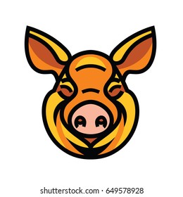 Pig head mascot emblem - vector image of swine head