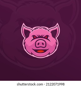 Pig Head Mascot Logo Vector