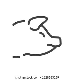 Pig head outline icon. Vector illustration.
