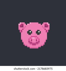 Pig Head Pixel Art Style Stock Vector (Royalty Free) 2178683975 ...