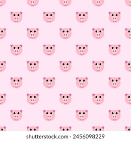 pig head seamless pattern vector. cartoon, cute, background