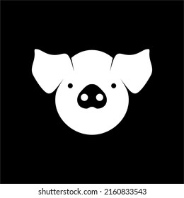 Pig Head Silhouette for Logo, Pictogram or Graphic Design Element. Vector Illustration