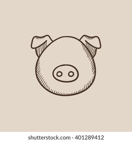 Ícone de esboço da cabeça de porco.