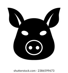 Pig head solid icon, Farm animals concept, pork sign on white background, Pig face silhouette icon in glyph style for mobile concept and web design. Vector graphics