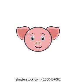 pig head vector icon logo