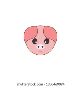 pig head vector icon logo