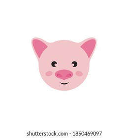 pig head vector icon logo