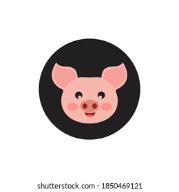 pig head vector icon logo