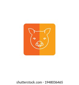 Pig heat logo vector design illustration template