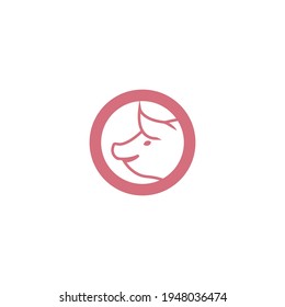 Pig heat logo vector design illustration template