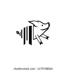 PIG HOG logo icon with barcode