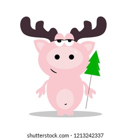Pig with horns