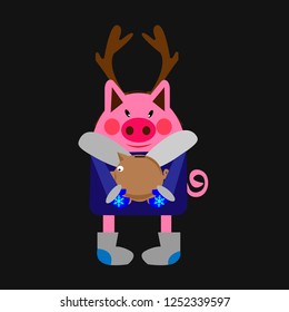 pig with horns