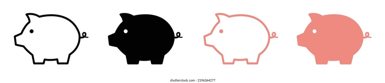 Pig Icon. Baby Pig Icon Images, Piggy Icon, Vector Illustration