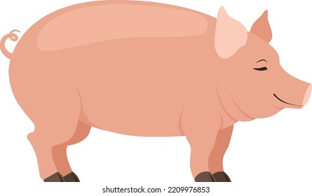 Pig icon. Cute livestock animal. Farm symbol