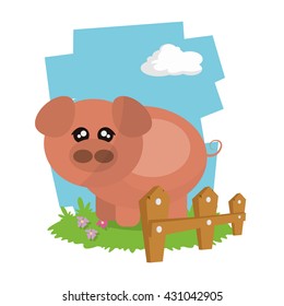 pig icon design  , vector graphic , animal illustration