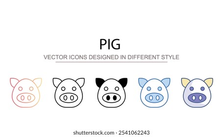 Pig icon design with white background stock illustration