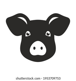 Pig icon. Farm animal. Vector icon isolated on white background.