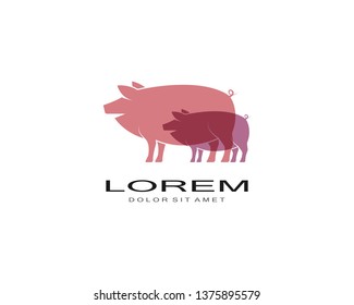 Pig icon flat illustration design - Vector