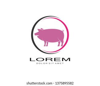 Pig icon flat illustration design - Vector