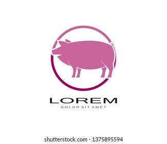 Pig icon flat illustration design - Vector