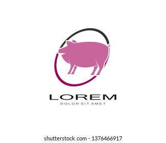 Pig icon flat illustration design - Vector