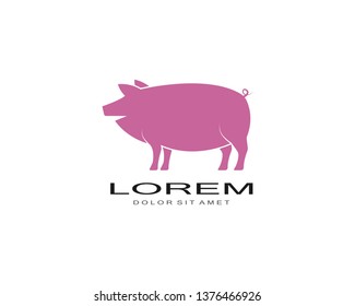 Pig icon flat illustration design - Vector