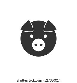 Pig icon flat. Illustration isolated vector sign symbol