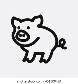 Pig icon illustration isolated vector sign symbol