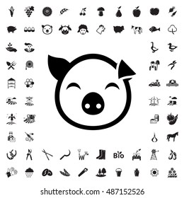 Pig icon illustration isolated vector sign symbol