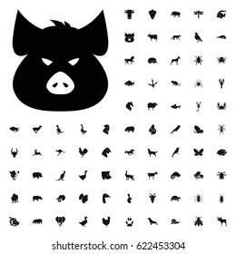 Pig icon illustration isolated vector sign symbol. animals icons vector set. on white background