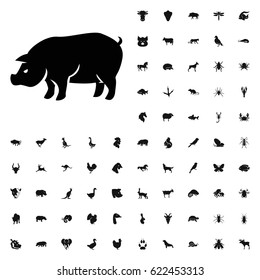 Pig icon illustration isolated vector sign symbol. animals icons vector set. on white background