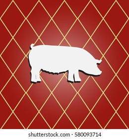 pig Icon isolated on background. Logo illustration