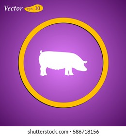 pig Icon isolated on background. Modern flat pictogram, business, marketing, internet concept.