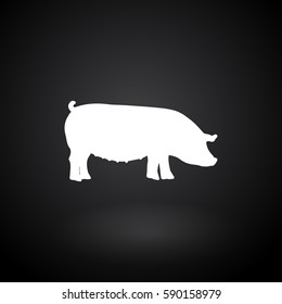 pig Icon isolated on background. Modern flat pictogram, business, marketing, internet concept.