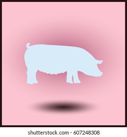 pig Icon isolated on background. Modern flat pictogram. Logo illustration