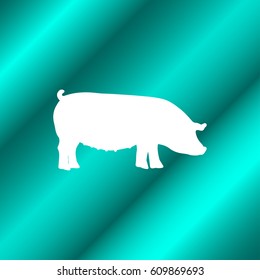 pig Icon isolated on background. Modern flat pictogram. Logo illustration