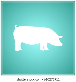 pig Icon isolated on background. Modern flat pictogram. Logo illustration