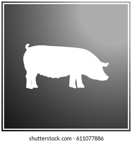 pig Icon isolated on background. Modern flat pictogram. Logo illustration