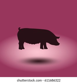 pig Icon isolated on background. Modern flat pictogram. Logo illustration