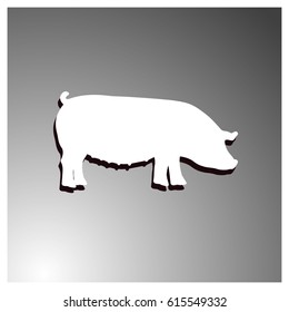 pig Icon isolated on background. Modern flat pictogram. Logo illustration