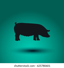 pig Icon isolated on background. Modern flat pictogram
