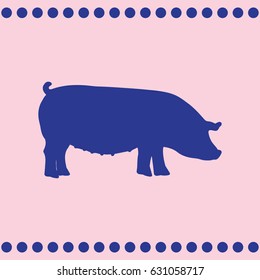 pig Icon isolated on background. Modern flat pictogram