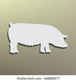 pig Icon isolated on background. Modern flat pictogram